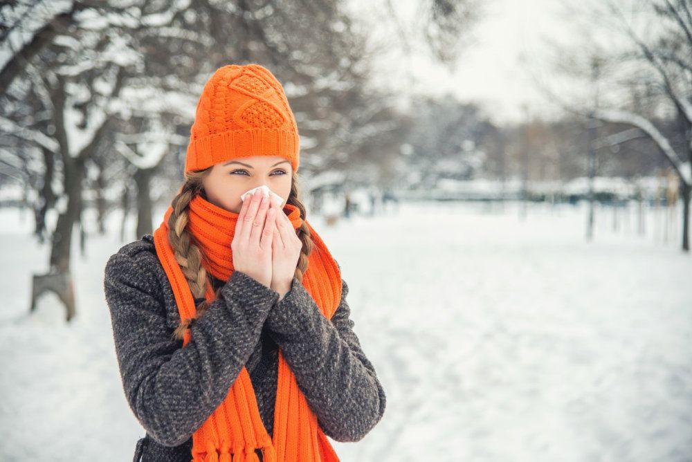 Frau im Winter