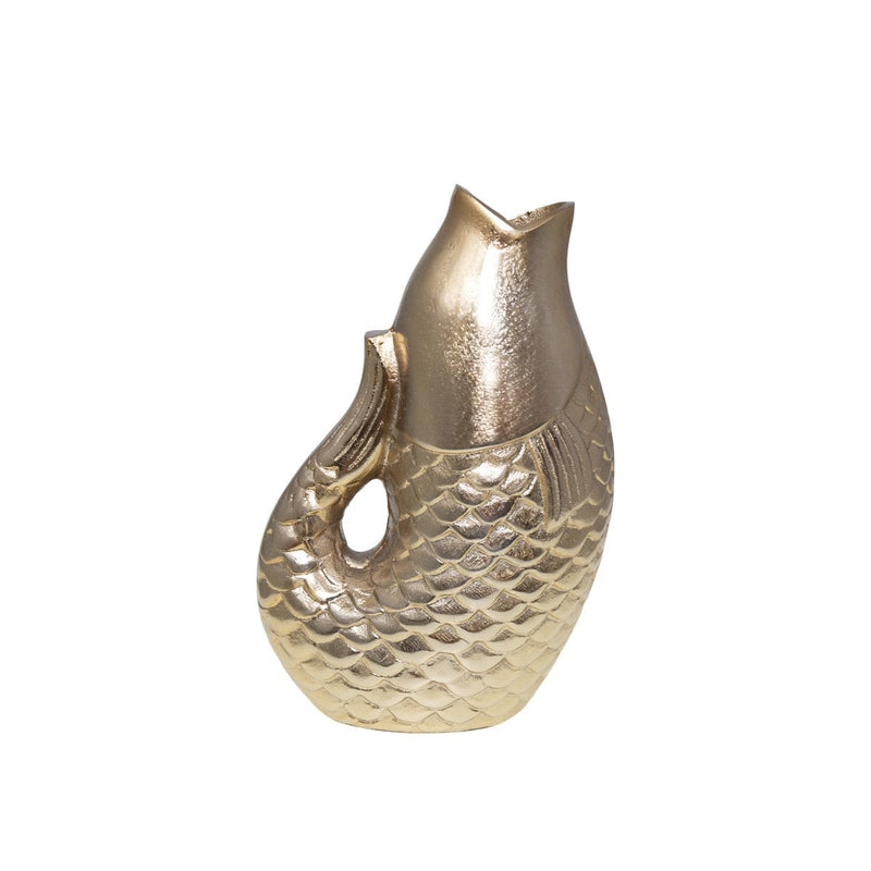 Aulica Fischvase Gold – dekorative Design-Vase aus Aluminium