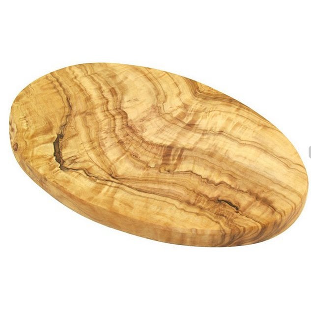 Ovales Frühstücksbrett aus Olivenholz – Servierbrett 30 cm