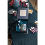 Pip Studio Flower Festival Teekanne Geschenkset Blau – 1L Porzellan in Geschenkbox