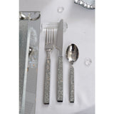 24 -Zimmer -Aulica Luxus-Besteckset Silber 24-teilig – Edelstahlbesteck mit Kristallgriffen für 6 Personen