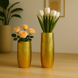 Aulica Design-Vase Gold aus Polyresin – skulpturale Dekovase 90 cm