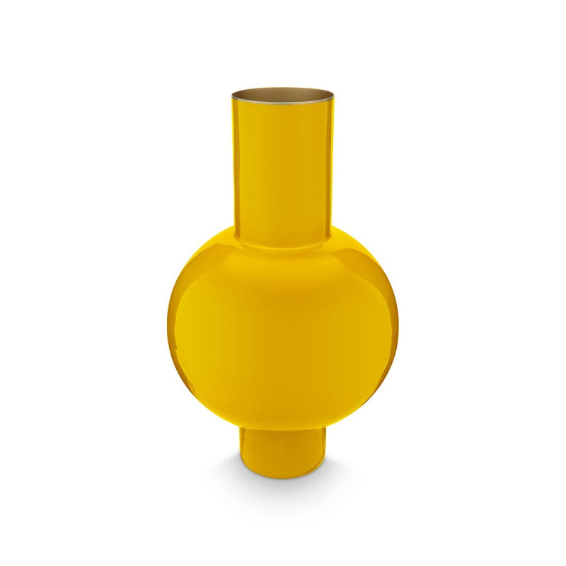 Pip Studio Metallvase Gelb – skulpturale Design-Vase mit modernem Charakter