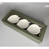 Aulica Aperitif-Set mit 3 Schälchen auf Servierplatte – weißes Keramikset