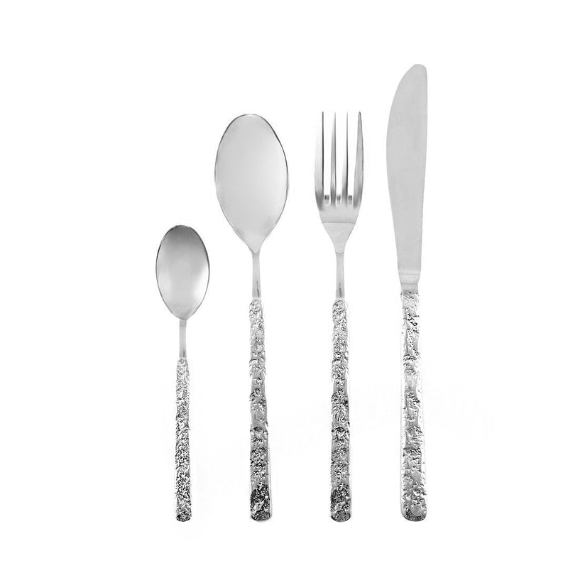 Aulica Besteckset Silber gehämmert – 24-teilig aus Edelstahl