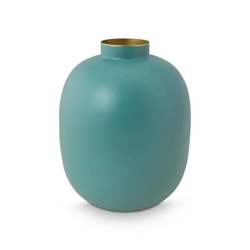 Pip Studio Metallvase Matt Hellblau 32 cm – handgefertigte Designvase