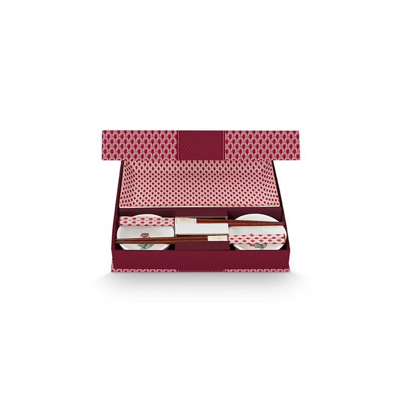 Pip Studio Flower Festival Oriental Geschenkset – 6-teilig in Dark Pink | MAUOALA