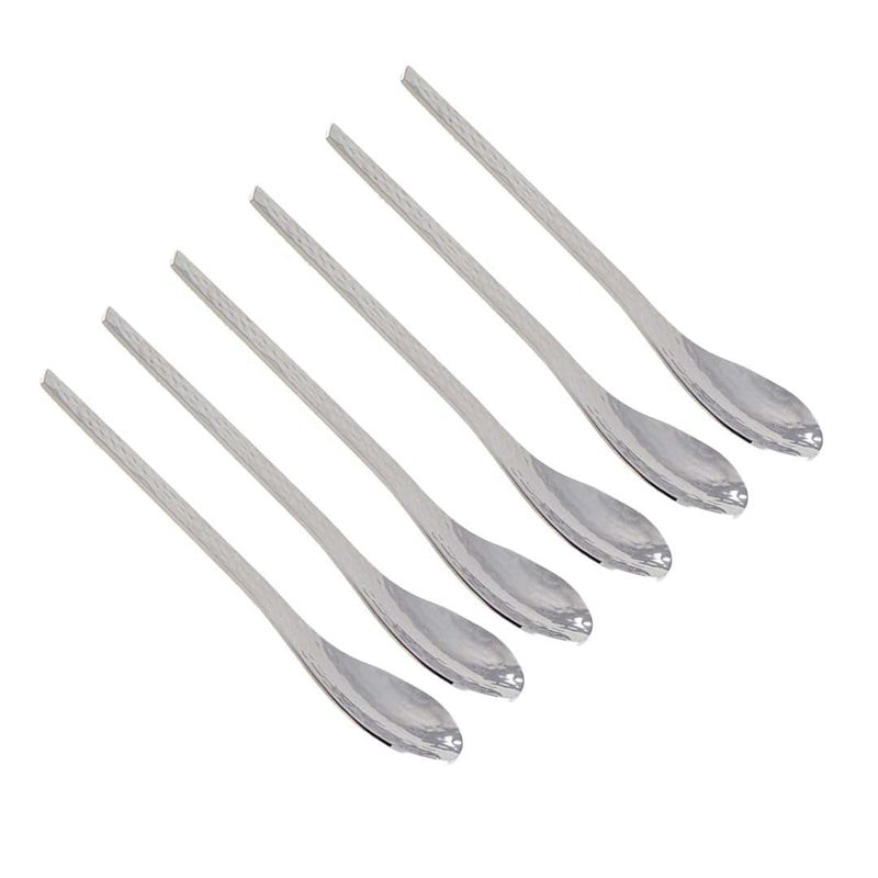 Aulica Teelöffel Silber gehämmert 6er-Set – elegante Kaffeelöffel aus Metall