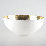 Design-Schüssel Weiß-Gold aus Aluminium – 26 cm dekorative Servierschale