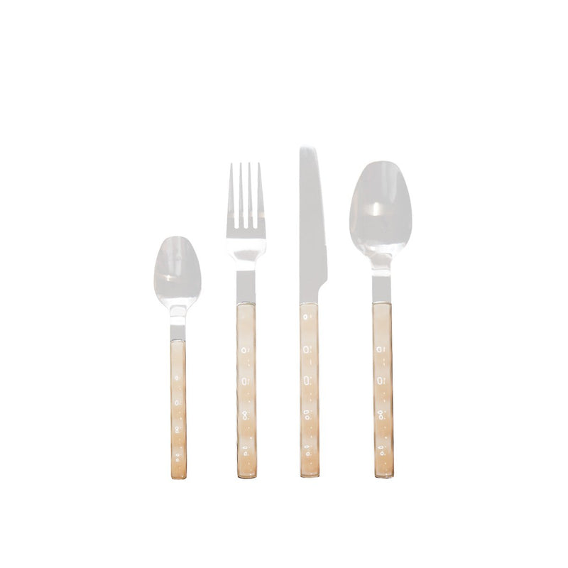 Aulica Besteckset Silber mit beigem Griff – 24-teilig