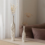 Aulica Designvase Weiß 89 cm – moderne Polyresin-Vase mit skulpturaler Form