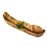 Rustikale Brotschale aus Olivenholz – handgefertigte Servierschale 40–45 cm
