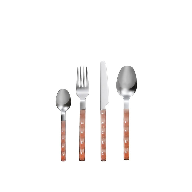 Aulica 24-teiliges Besteckset Silber mit rosa Griff – für 6 Personen
