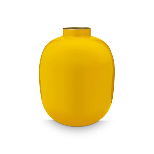 Pip Studio Metallvase Ocker 32 cm – handgefertigte Designvase in Gelb