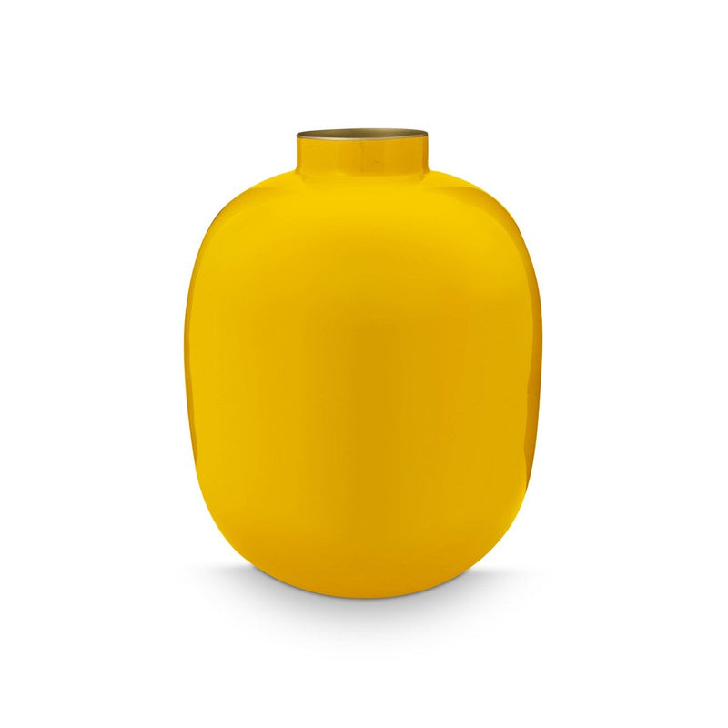 Pip Studio Metallvase Ocker 32 cm – handgefertigte Designvase in Gelb