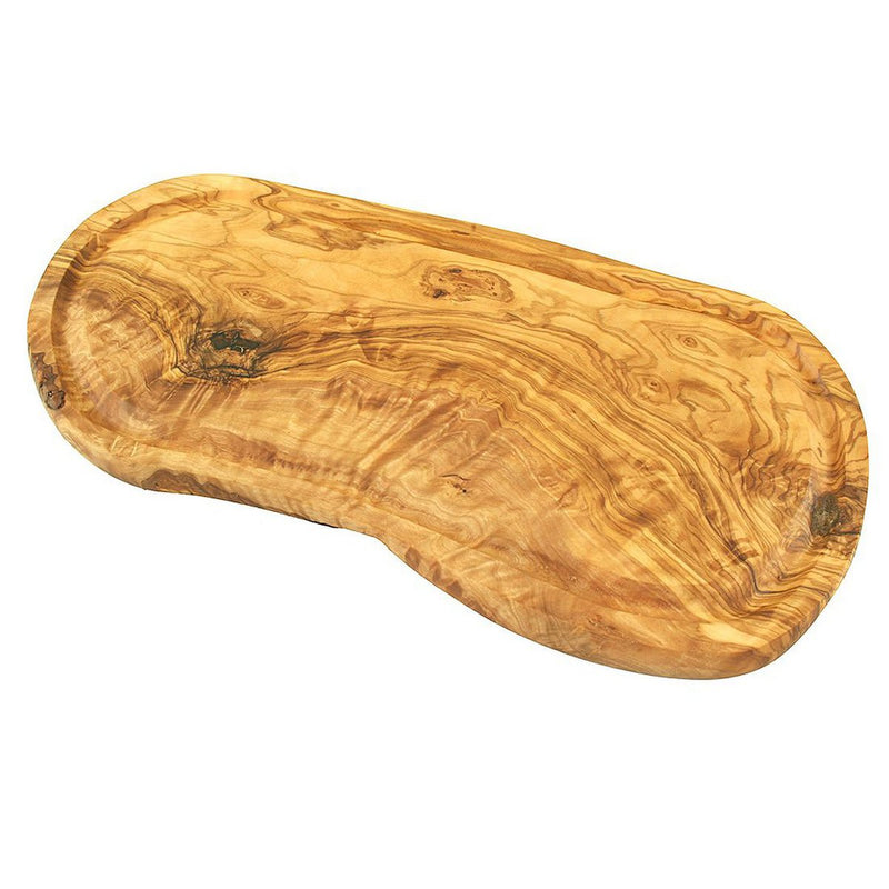 Steakbrett RUSTIKAL aus Olivenholz 40–44 cm mit Saftrille – handgefertigtes Unikat aus Deutschland