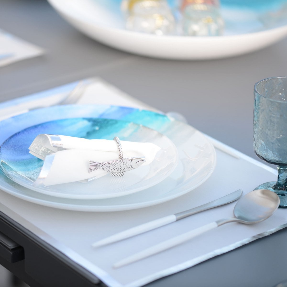 Aulica Besteckset Silber & Weiß 24-teilig – elegantes Edelstahlbesteck für 6 Personen