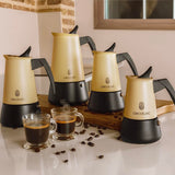 Cecotec Italian Coffee Maker Piccolina 400 Beige 4 Cups 200ml Stainless Steel Drip-Stop