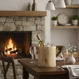 Aulica Champagnerkühler Holz & Gold – luxuriöser Flaschenkühler 30 cm