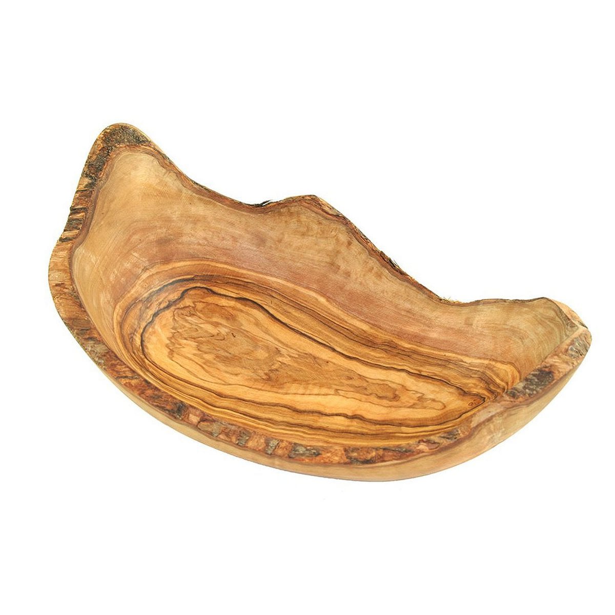 Ovale Obstschale aus Olivenholz – handgefertigte Schale aus Naturholz