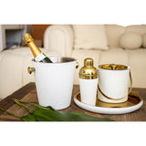 Aulica Champagnerkühler Weiß & Gold – eleganter Flaschenkühler aus Edelstahl