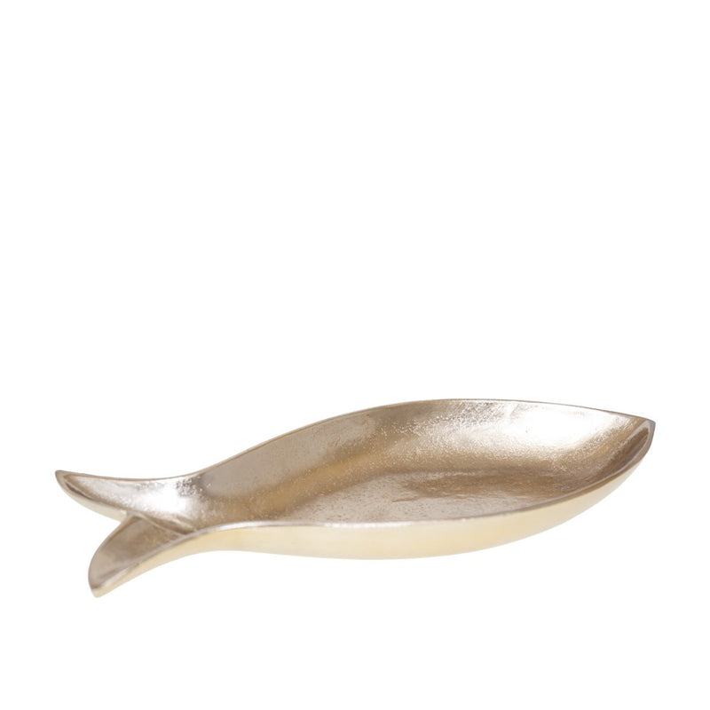 Aulica Fisch-Schale Gold aus Aluminium – dekorative Servier- & Designschale 51 cm