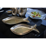 Aulica Fisch-Schale Gold aus Aluminium – dekorative Servier- & Designschale 51 cm