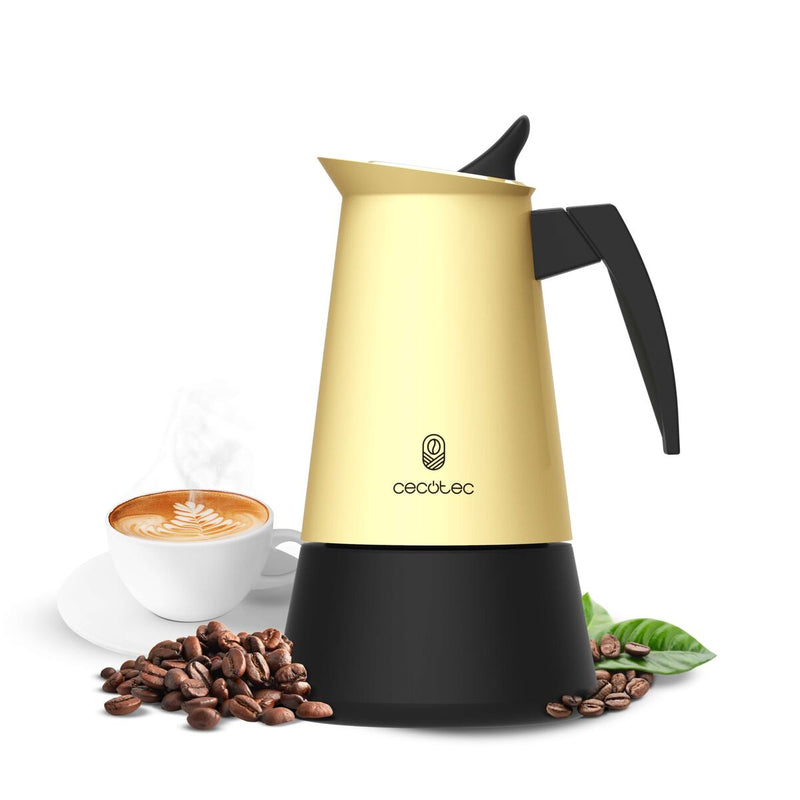 Cecotec Italian Coffee Maker Piccolina 400 Beige 4 Cups 200ml Stainless Steel Drip-Stop