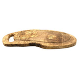Steakbrett RUSTIKAL aus Olivenholz mit Saftrille & Grifflasche – 45–49 cm