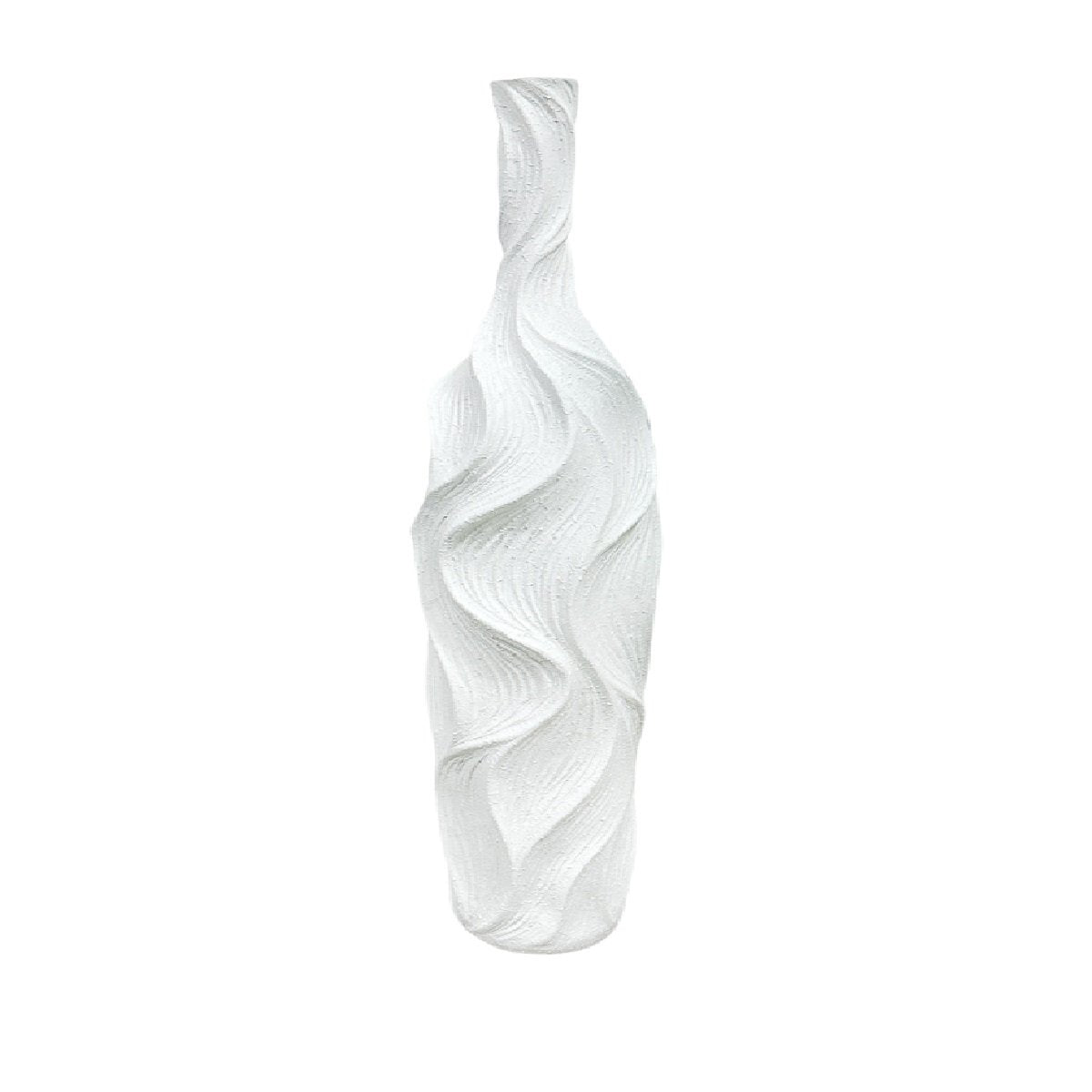 Aulica Designvase Weiß 89 cm – moderne Polyresin-Vase mit skulpturaler Form