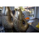 Aulica Fischvase Gold – dekorative Design-Vase aus Aluminium
