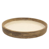 Aulica Rundes Tablett aus Mangoholz Weiß 40 cm – natürliche Eleganz für stilvolle Arrangements