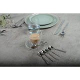 Aulica Luxus Dessertlöffel Silber 6er-Set – elegante Kaffeelöffel mit Kristallgriffen