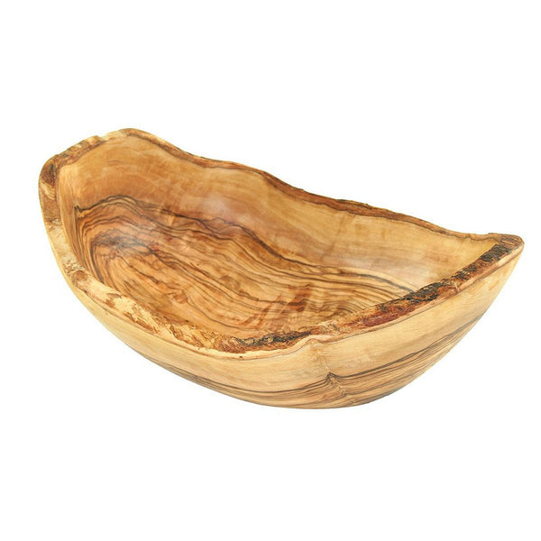 Ovale Obstschale aus Olivenholz – handgefertigte Schale aus Naturholz