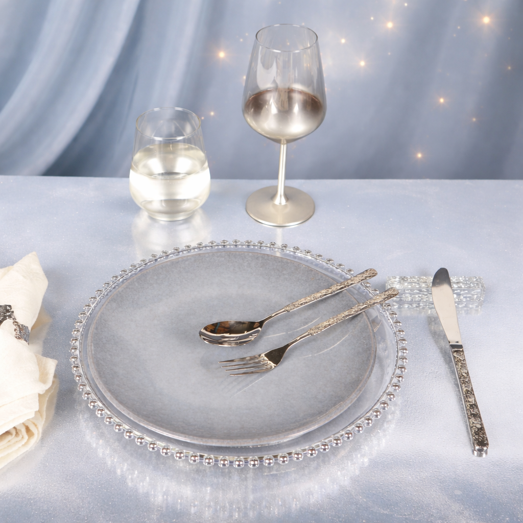 Aulica Besteckset Silber gehämmert – 24-teilig aus Edelstahl