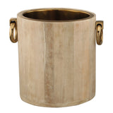 Aulica Champagnerkühler Holz & Gold – luxuriöser Flaschenkühler 30 cm