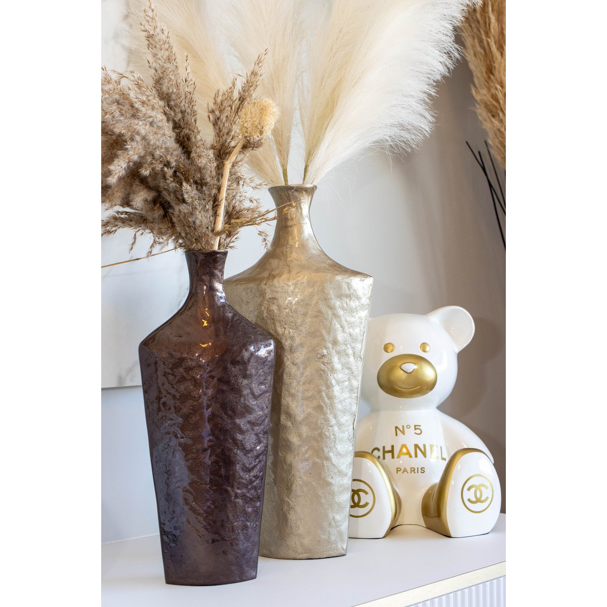 Aulica Design-Vase Sand aus Aluminium – 50 cm | MAUOLA