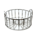 Aulica Obstkorb Silber aus Edelstahl – dekorative Design-Obstschale 35 cm