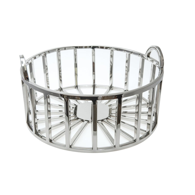 Aulica Obstkorb Silber aus Edelstahl – dekorative Design-Obstschale 35 cm