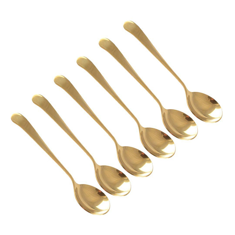 Aulica Dessertlöffel Gold 6er-Set – elegante Kaffeelöffel aus Metall