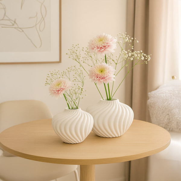 Aulica Design-Vase Weiß aus Polyresin – skulpturale Dekovase