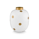 Pip Studio Metallvase Dots Weiß-Gold 32 cm