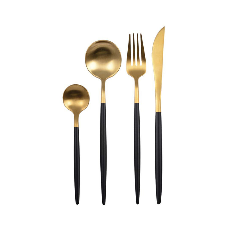 Aulica Besteckset Gold & Schwarz – 24-teilig aus Edelstahl