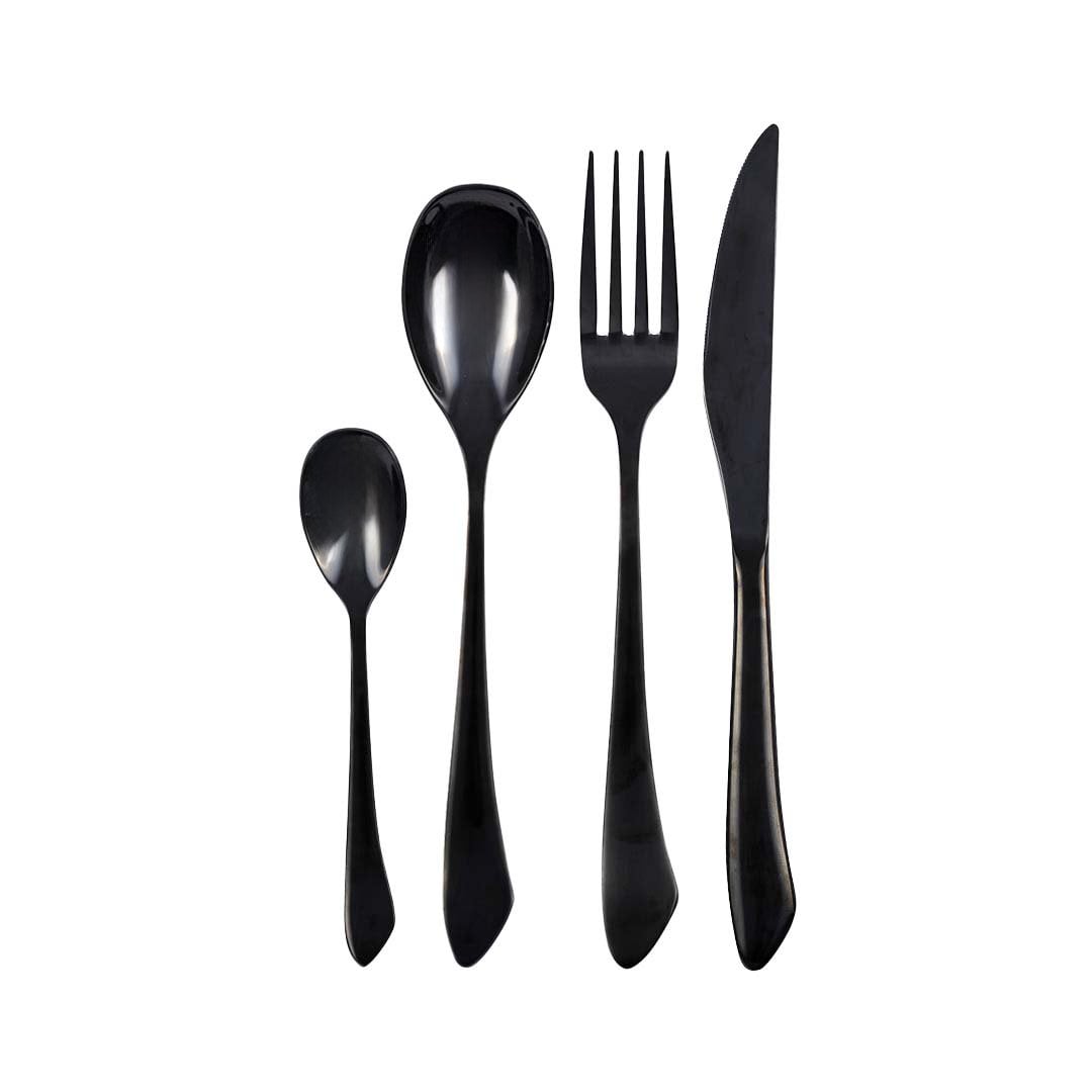Aulica Besteckset Schwarz Glänzend – 24-teilig aus Edelstahl