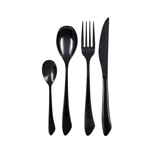 Aulica Besteckset Schwarz Glänzend – 24-teilig aus Edelstahl