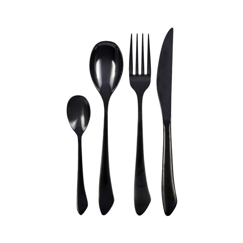 Aulica Besteckset Schwarz Glänzend – 24-teilig aus Edelstahl
