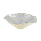 Aulica Design-Schale Silber aus Glas – große dekorative Obst- & Servierschale 45 cm