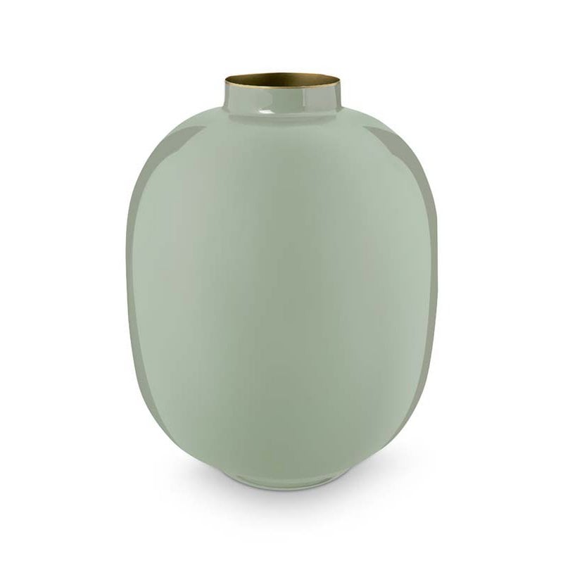 Pip Studio Metallvase Grün – elegante Design-Vase mit Golddetail