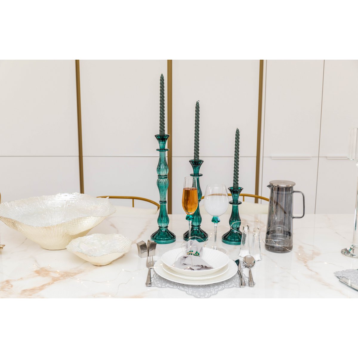Aulica Design-Schale Silber aus Glas – große dekorative Obst- & Servierschale 45 cm