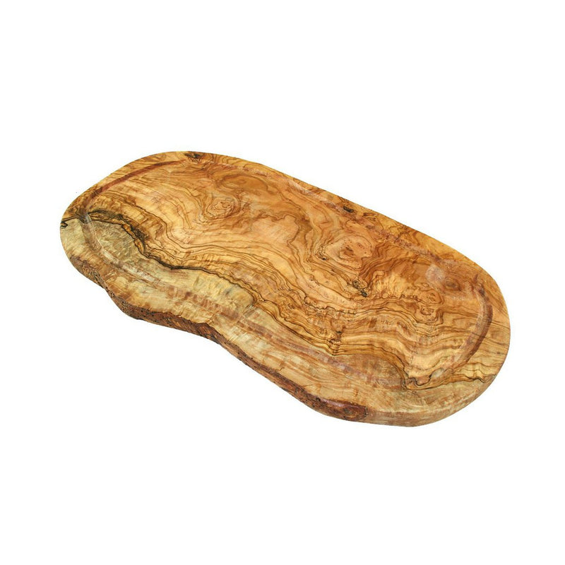 Steakbrett RUSTIKAL XXL aus Olivenholz mit Saftrille – 50–55 cm